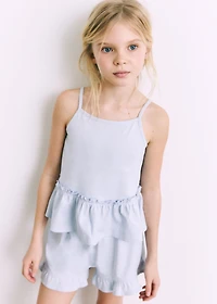 Pajama shorts with ruffles