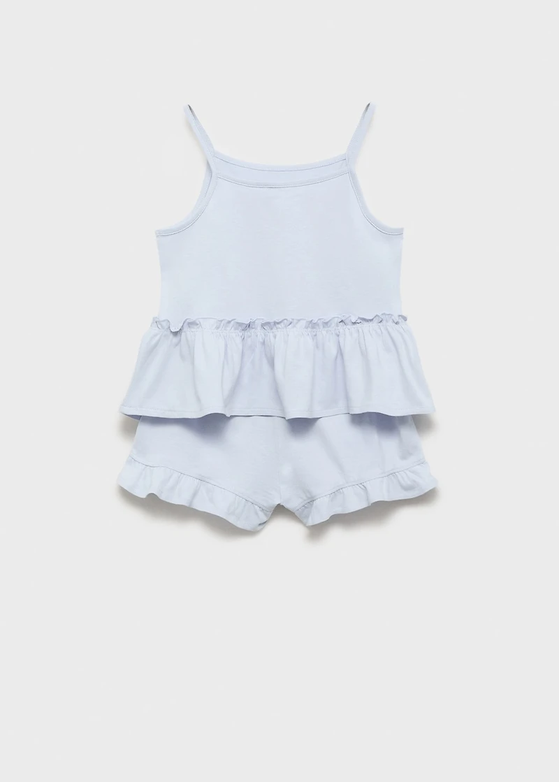 Pajama shorts with ruffles