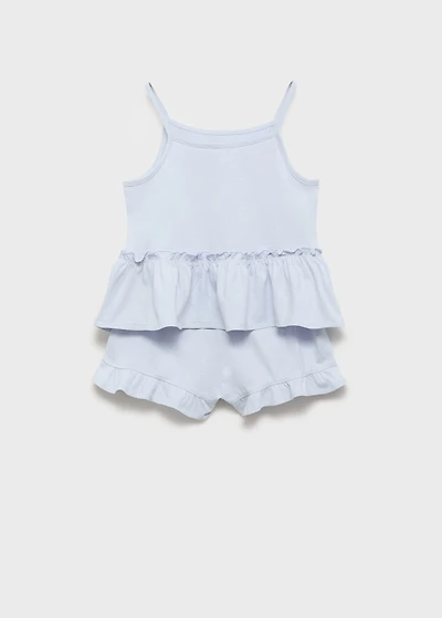 Pajama shorts with ruffles