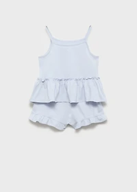 Pajama shorts with ruffles