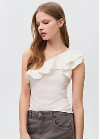 Asymmetrical ruffle top
