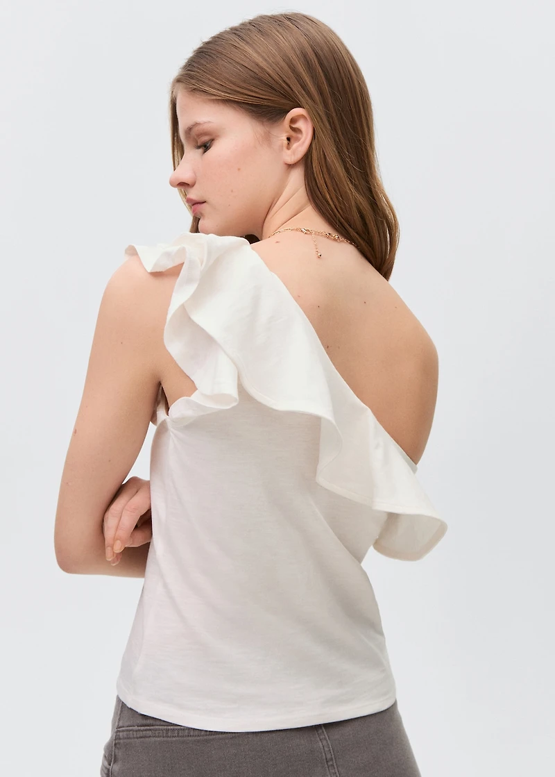 Asymmetrical ruffle top