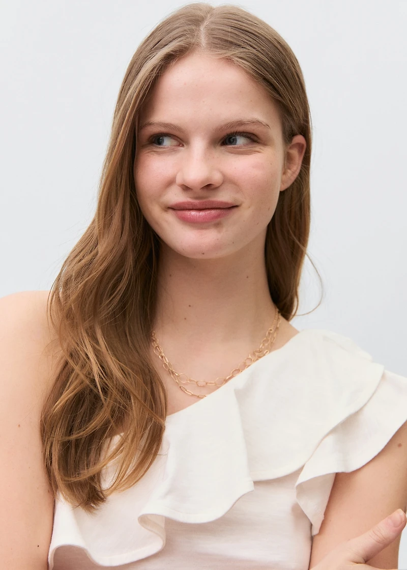 Asymmetrical ruffle top