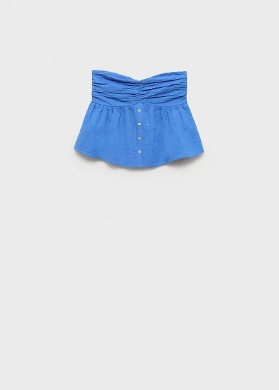 Ruched strapless top