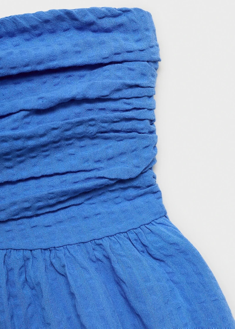 Ruched strapless top