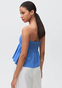 Ruched strapless top