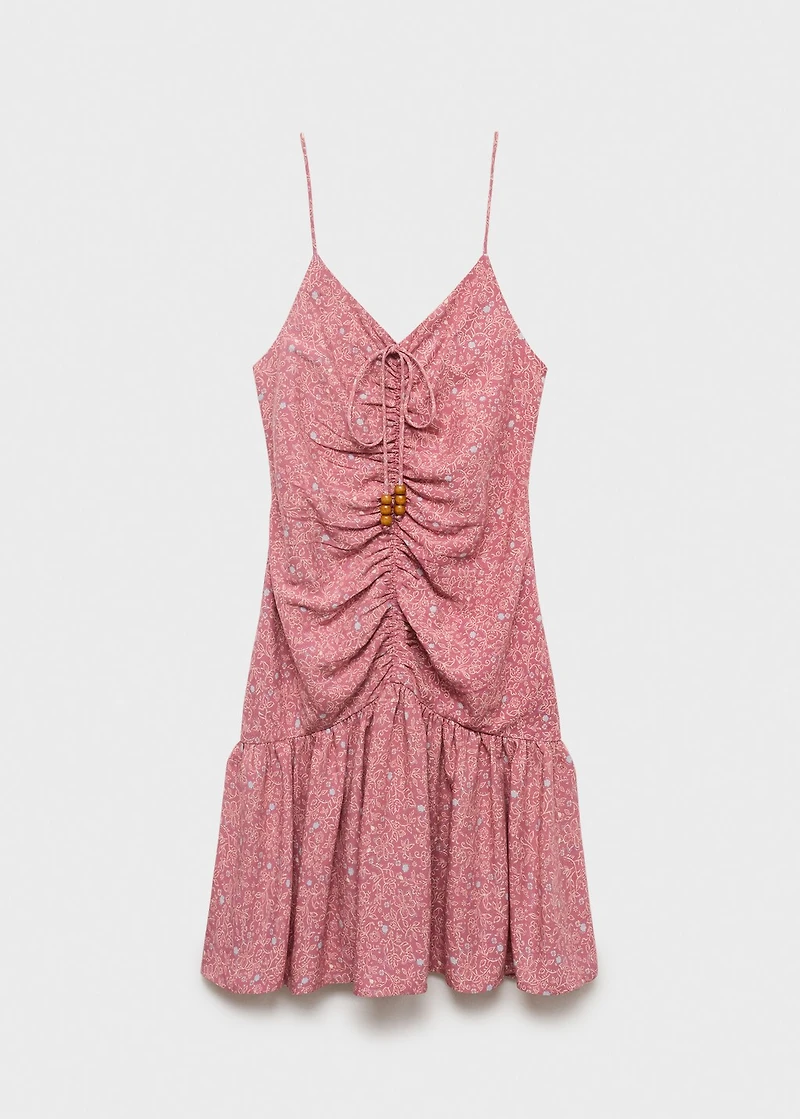 Printed ruched dress