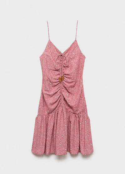 Printed ruched dress