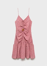 Printed ruched dress