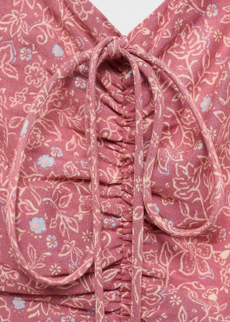 Printed ruched dress