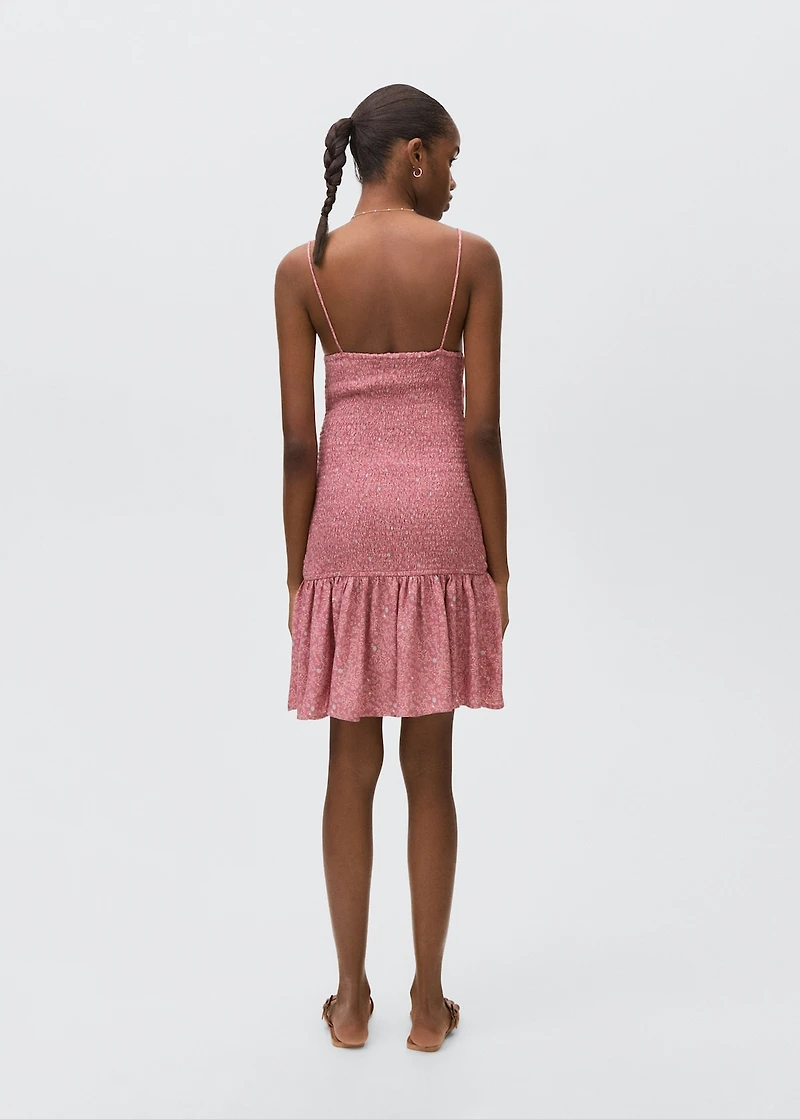 Printed ruched dress