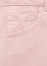 Denim skirt with frayed hem