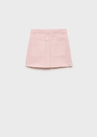 Denim skirt with frayed hem