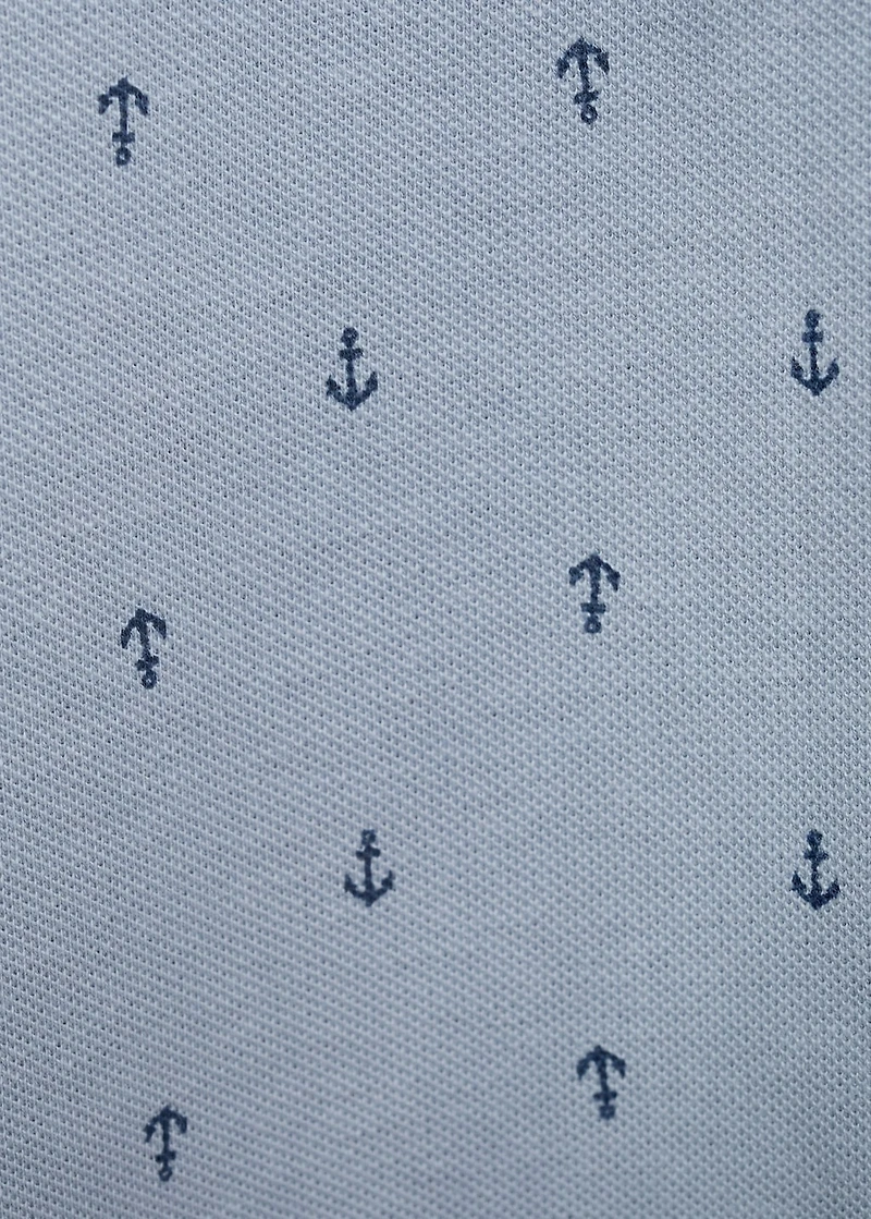 Printed cotton polo shirt