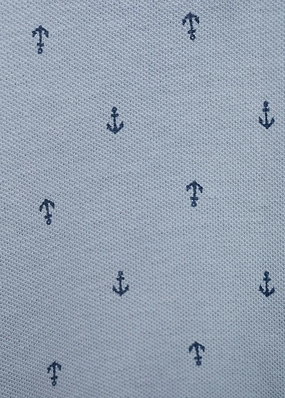 Printed cotton polo shirt