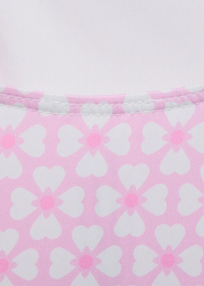 Printed swimsuit with ruffled straps