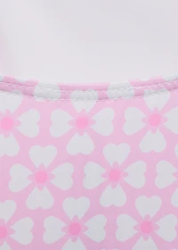 Printed swimsuit with ruffled straps