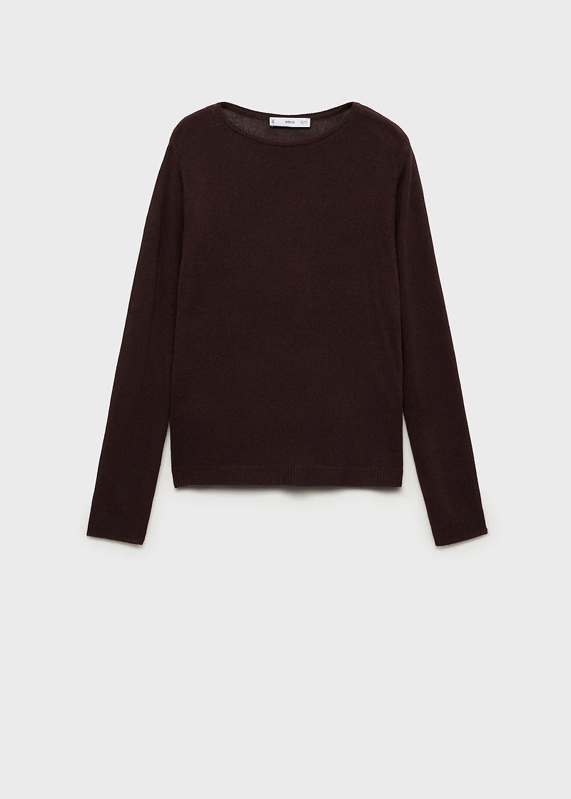 Linen-blend boat-neck sweater