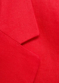 Double-breasted linen suit blazer