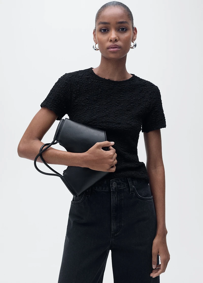 Textured cotton-blend t-shirt