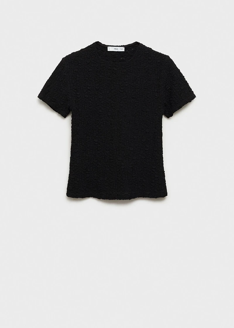 Textured cotton-blend t-shirt