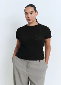 Textured cotton-blend t-shirt