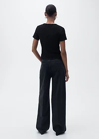 Textured cotton-blend t-shirt