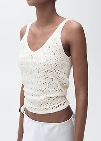 Knit top with lace accents