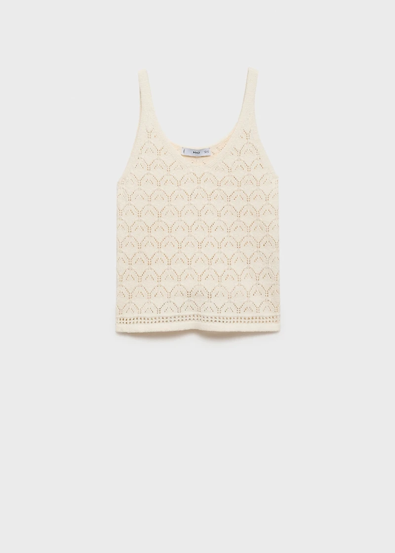 Knit top with lace accents