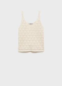 Knit top with lace accents