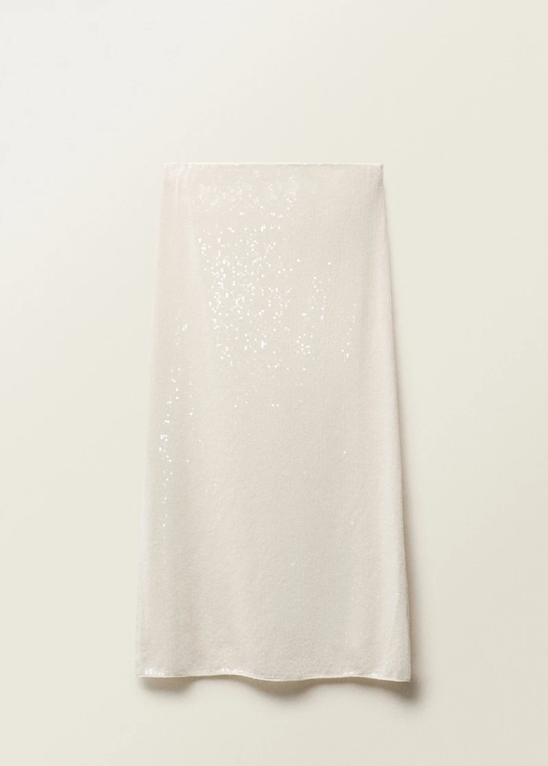 Knitted pencil skirt with sequins