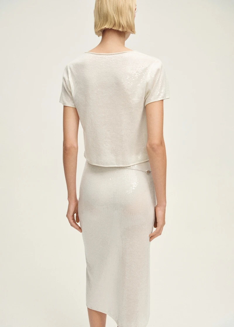 Knitted pencil skirt with sequins