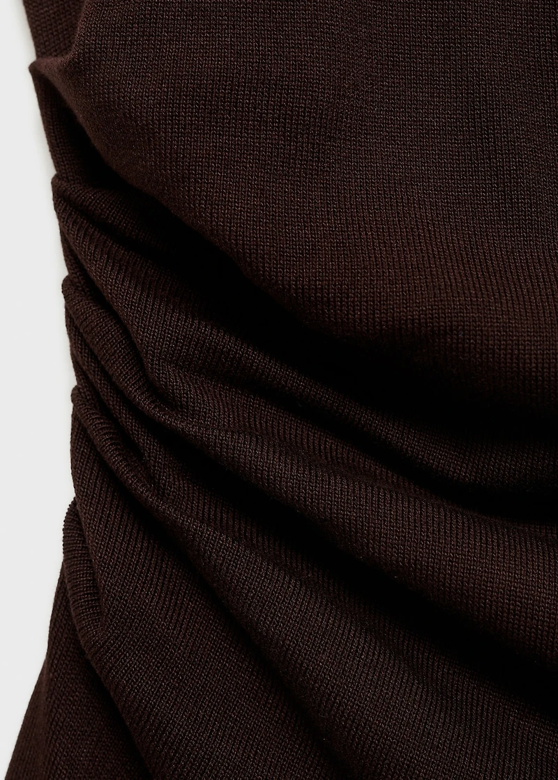 Asymmetrical fine-knit top