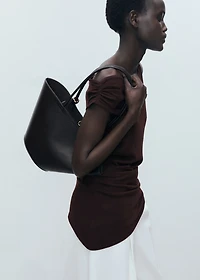 Asymmetrical fine-knit top