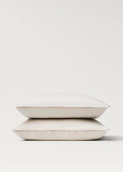 Two washed linen pillowcases 60x60 cm