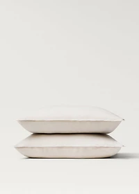 Two washed linen pillowcases 60x60 cm