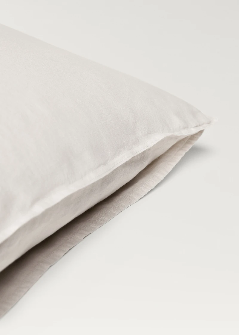 Two washed linen pillowcases 60x60 cm
