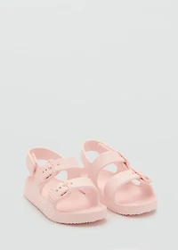 Flip-flops with buckle straps