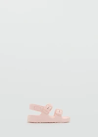 Flip-flops with buckle straps