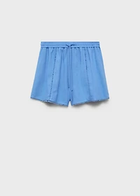 Linen shorts with drawstring