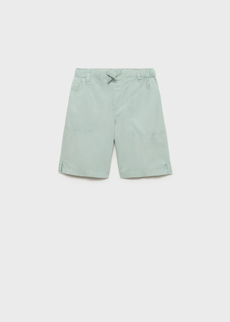 Elastic waist Bermuda shorts