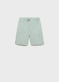Elastic waist Bermuda shorts