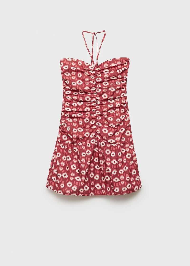 Printed ruched dress