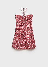 Printed ruched dress