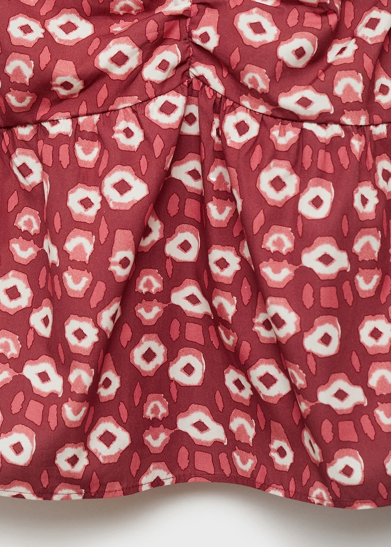 Printed ruched dress