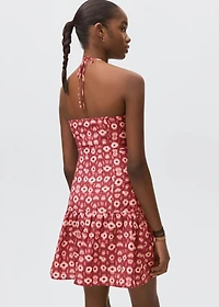 Printed ruched dress