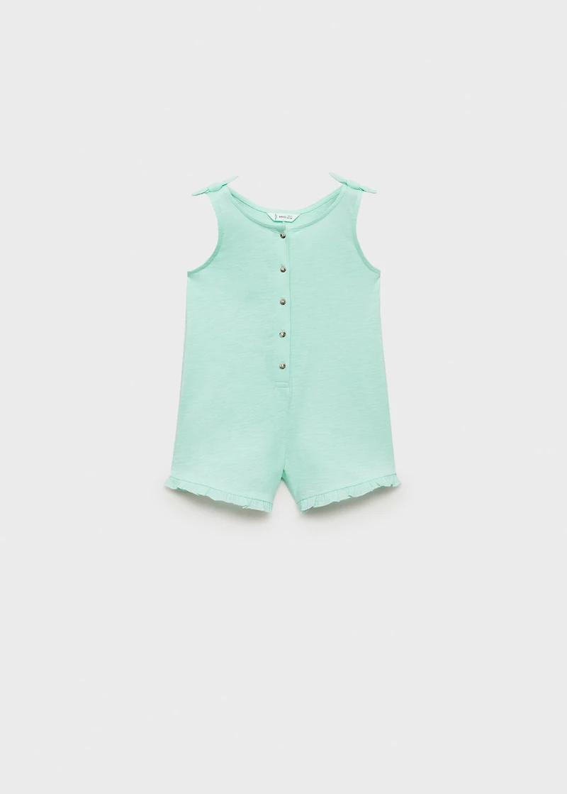 Short jumpsuit with bow detail