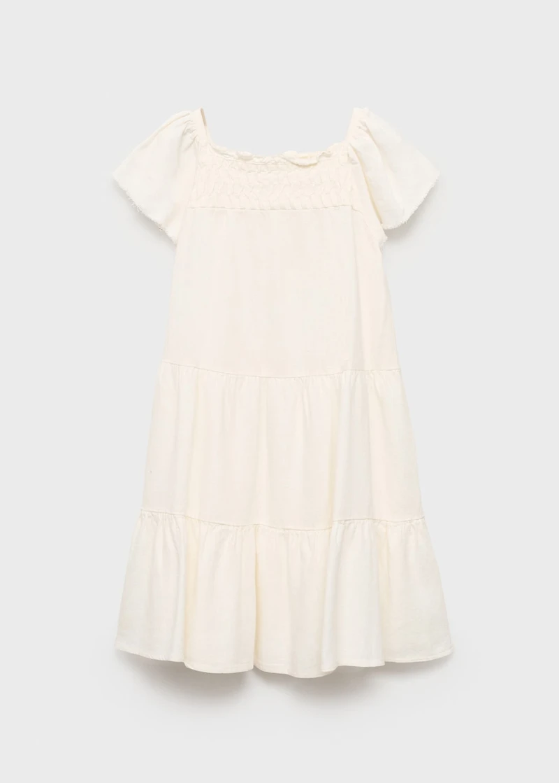 Ruffled linen dress