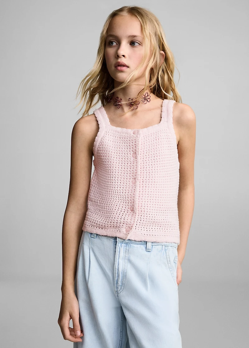 Buttoned knit top