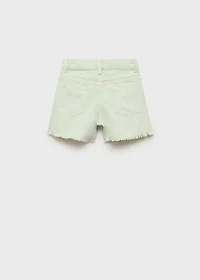 Denim shorts with frayed hem